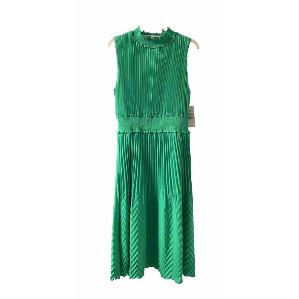 NWT Nanette Lepore Green Lilly Pad Pleated Dress 14